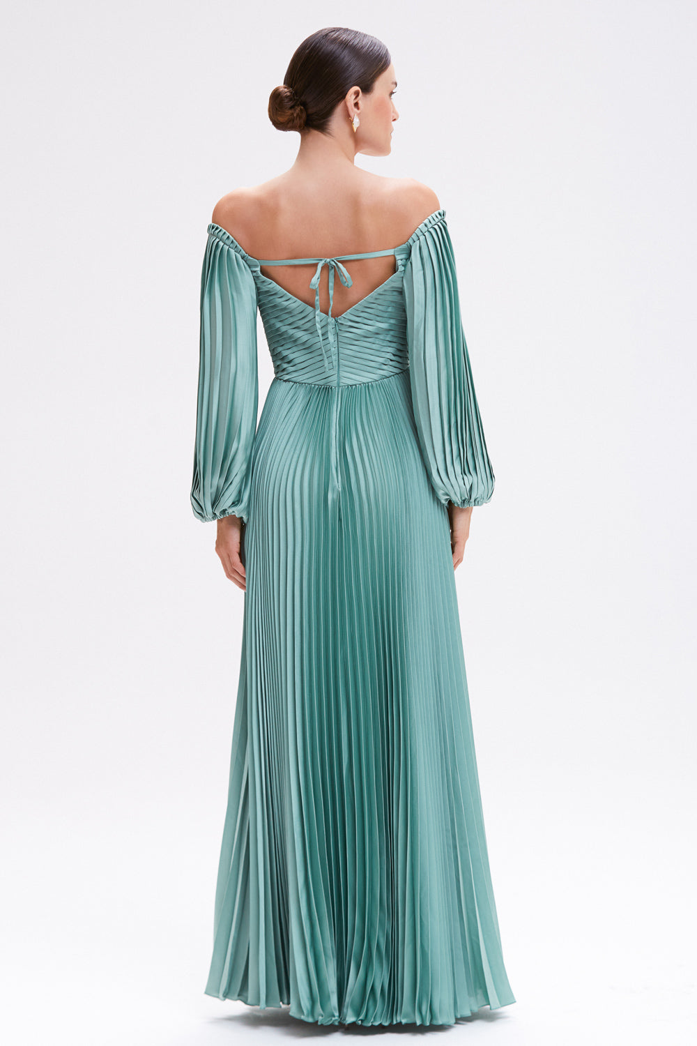 VESTIDO LONGO CETIM DREAM VERDE CLARO