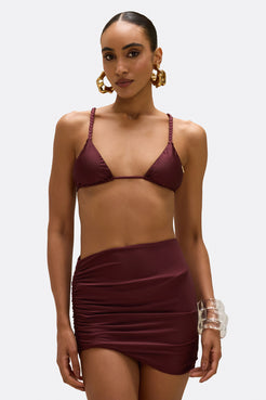 SAIA CURTA GROOVY LYCRA VERMELHO ESCURO