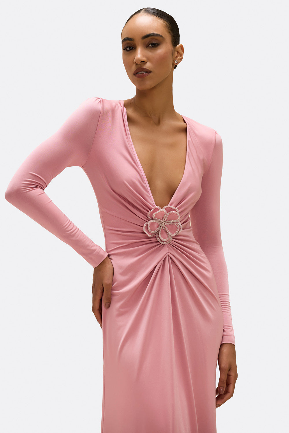 VESTIDO LONGO SUNKISSED JERSEY ROSA