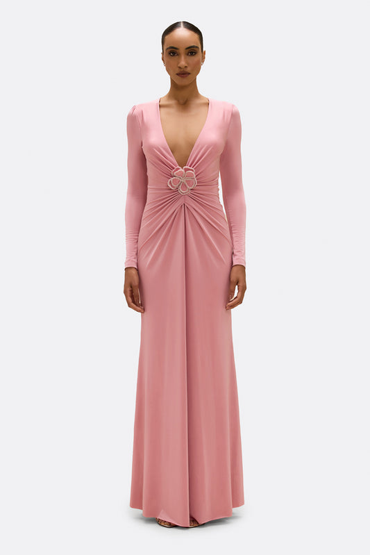 VESTIDO LONGO SUNKISSED JERSEY ROSA