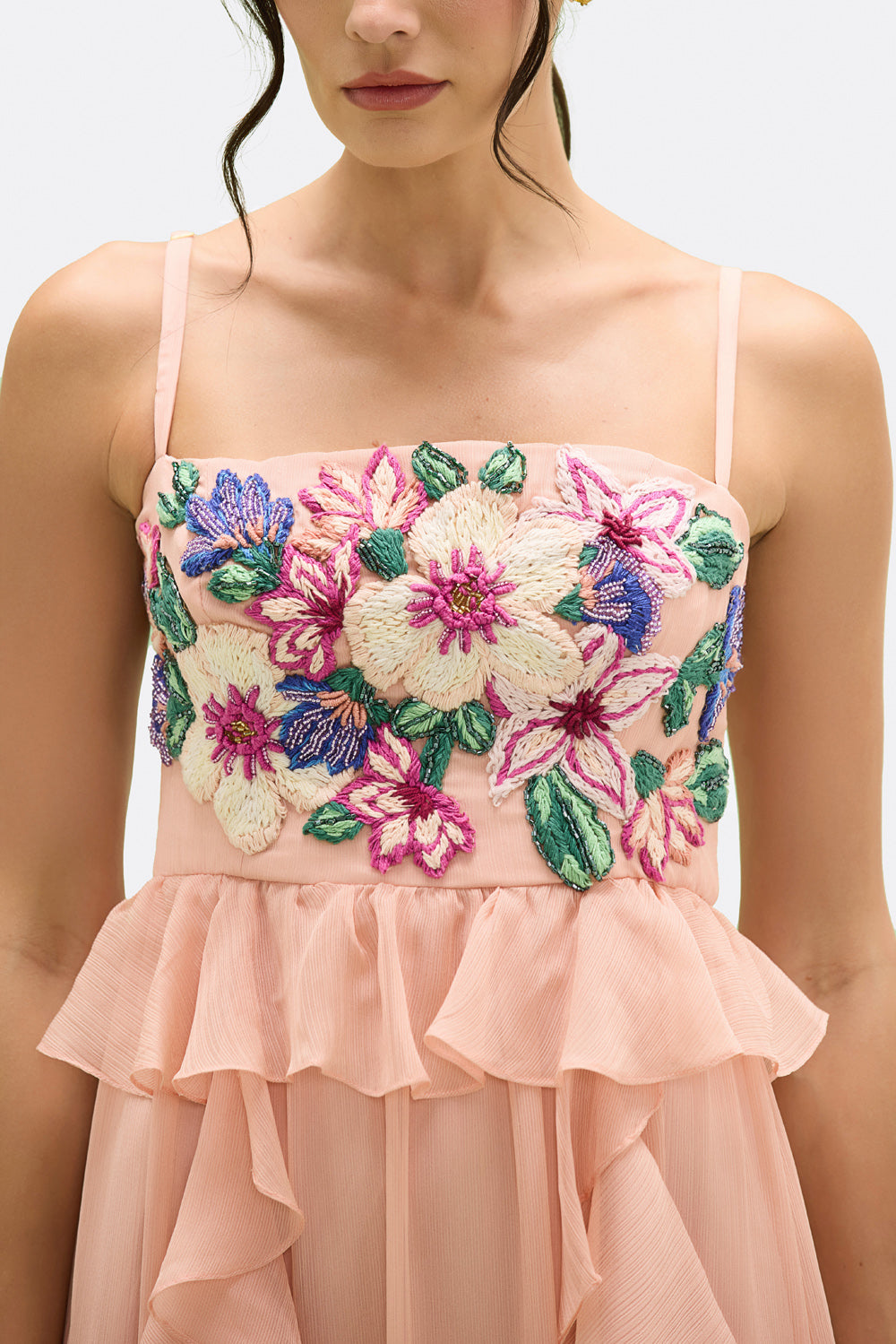VESTIDO LONGO CHIFFON DAYDREAM LARANJA CLARO