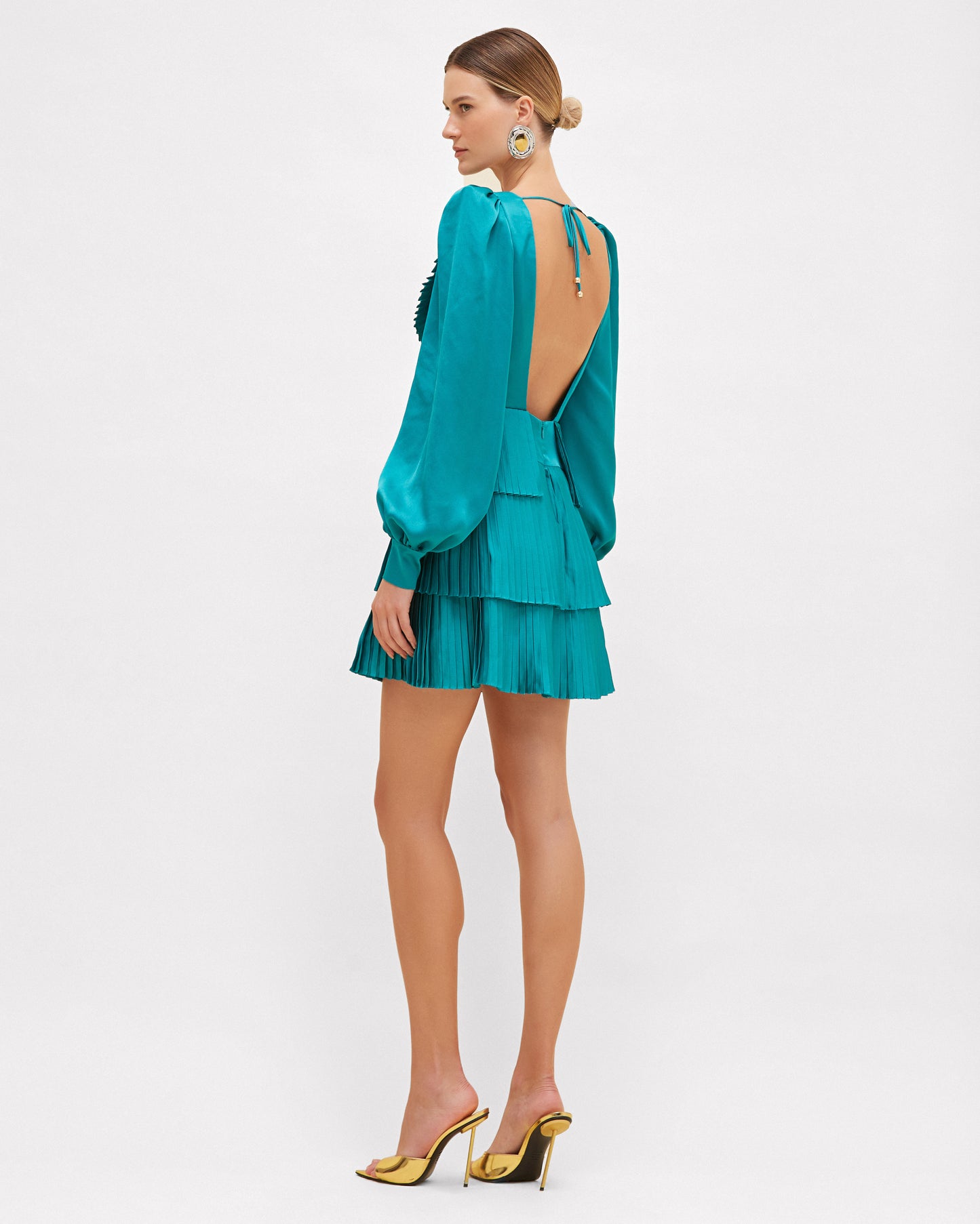 VESTIDO CURTO CETIM DREAM VERDE ESCURO
