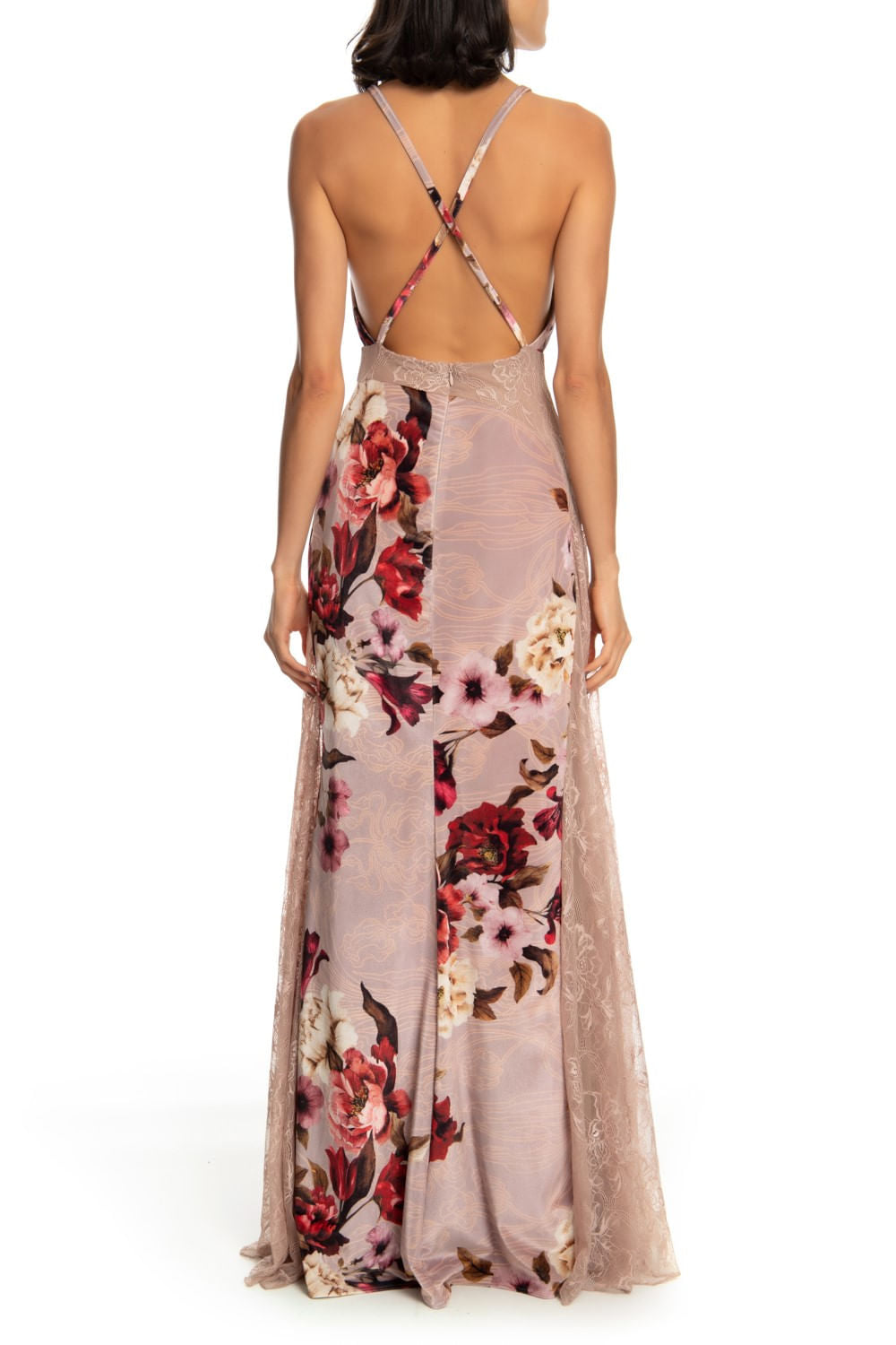 VESTIDO LONGO PEÔNIAS ALCIA ROSA