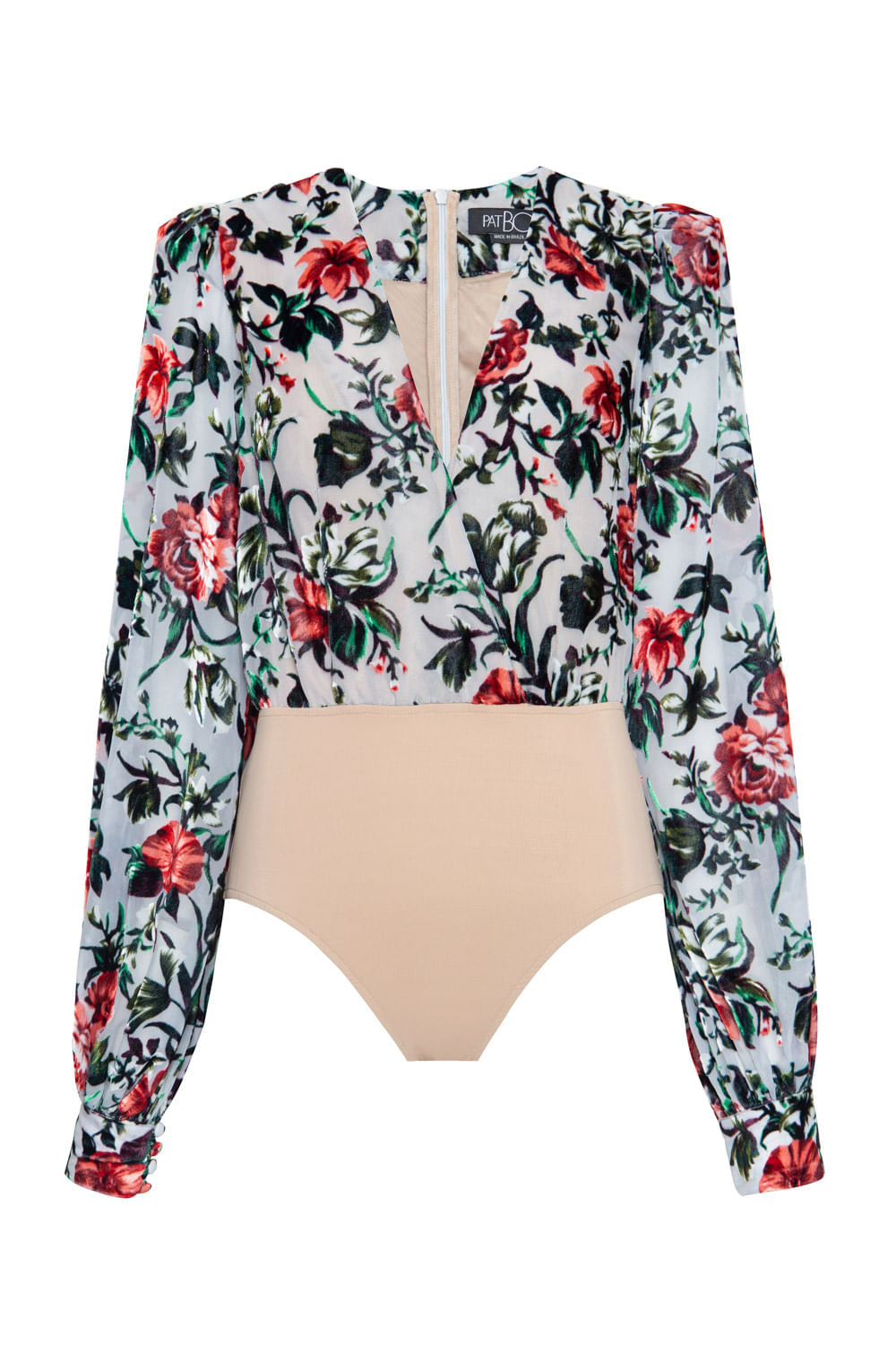 BODY VELUDO ESTAMPADO AZUL