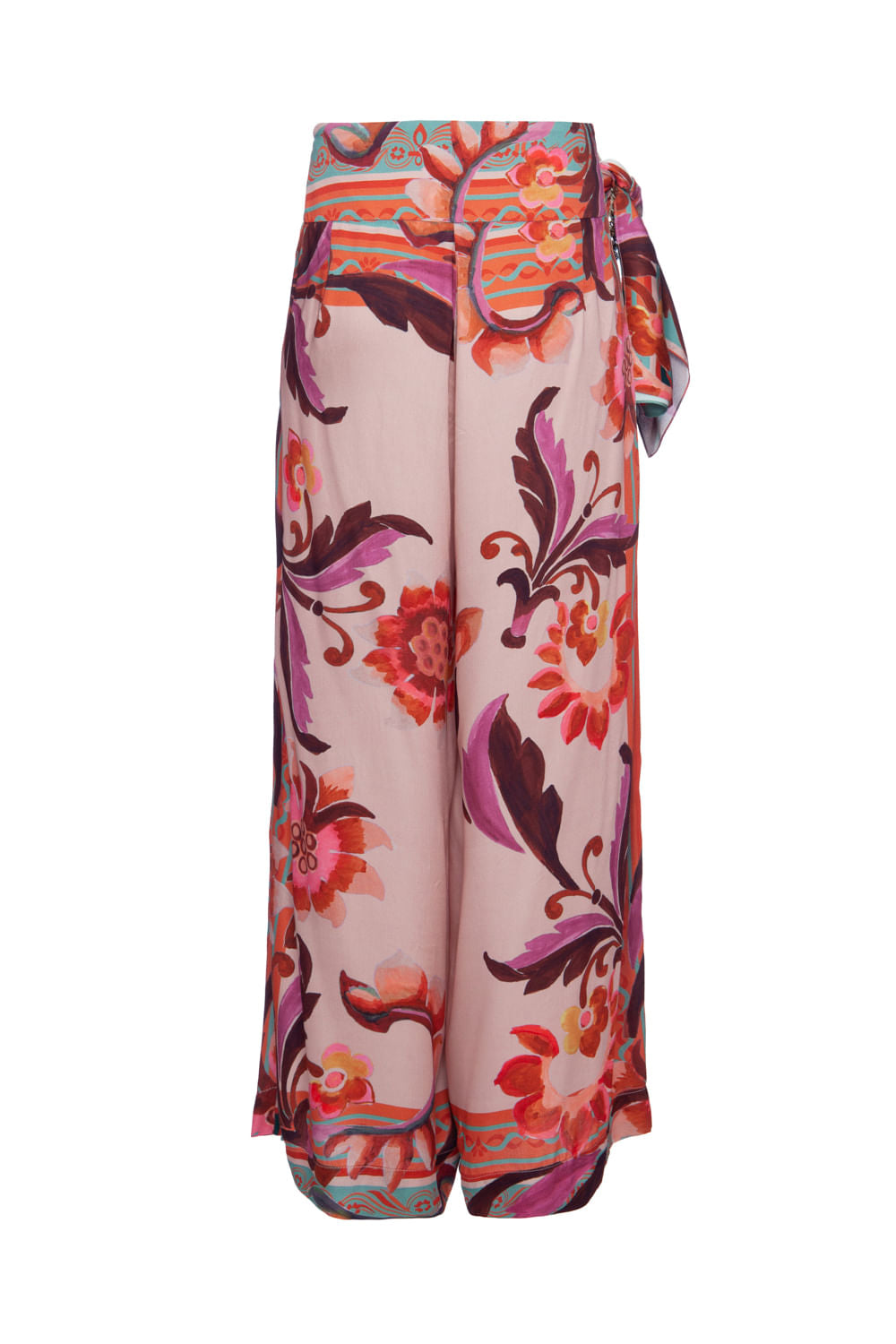 CALÇA LENÇO FLORAL TAYLOR ROSA