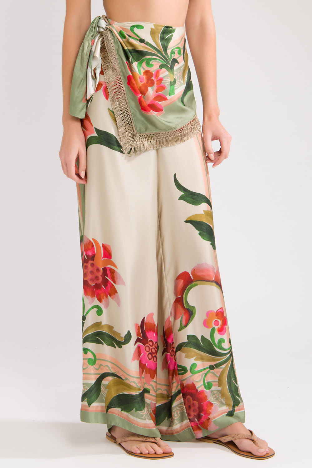 Calça lenço floral taylor verde