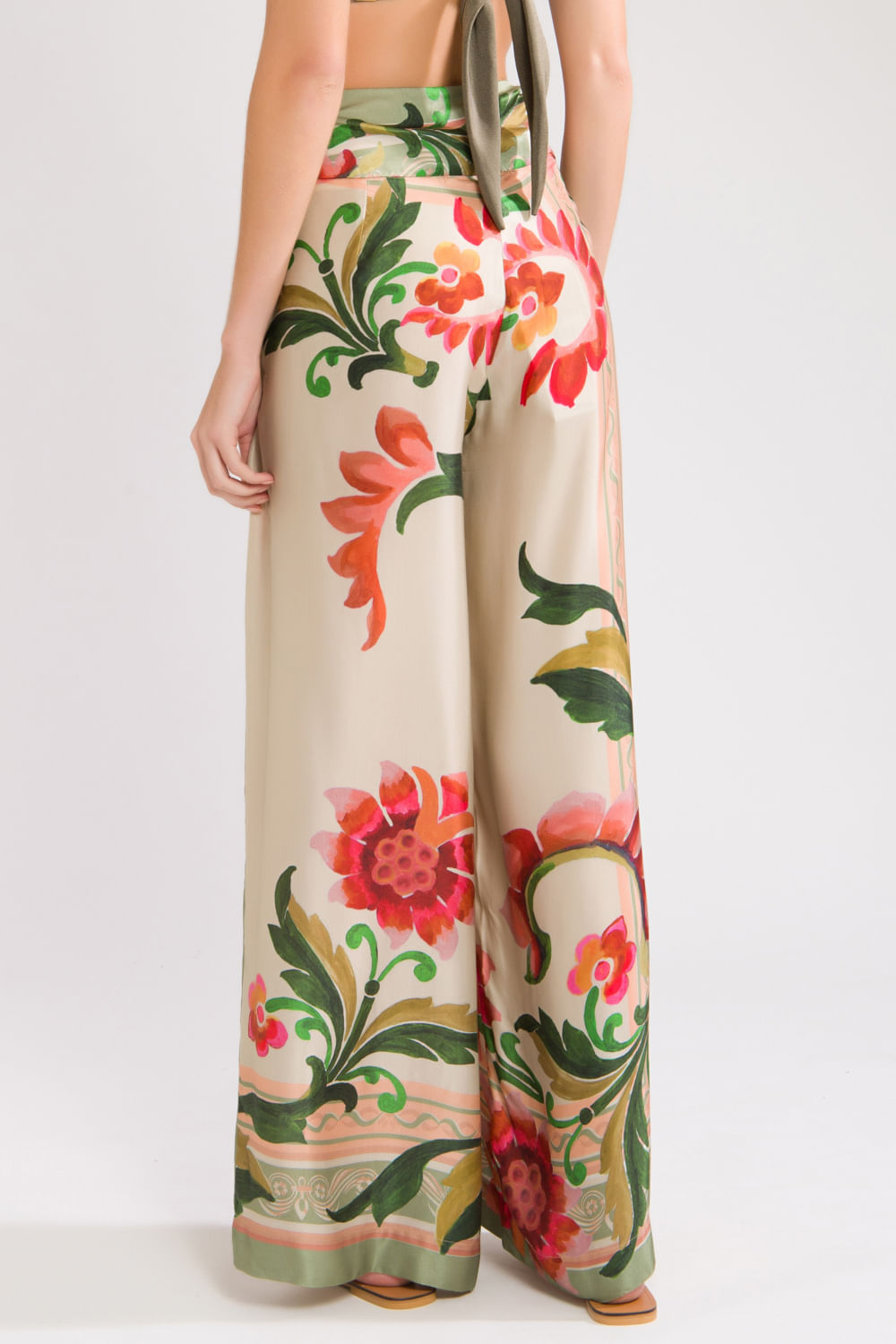 Calça lenço floral taylor verde