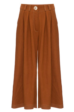 CALÇA AMPLA PANTACOURT MARROM