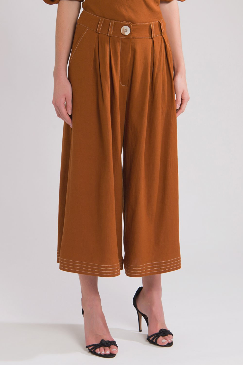 CALÇA AMPLA PANTACOURT MARROM