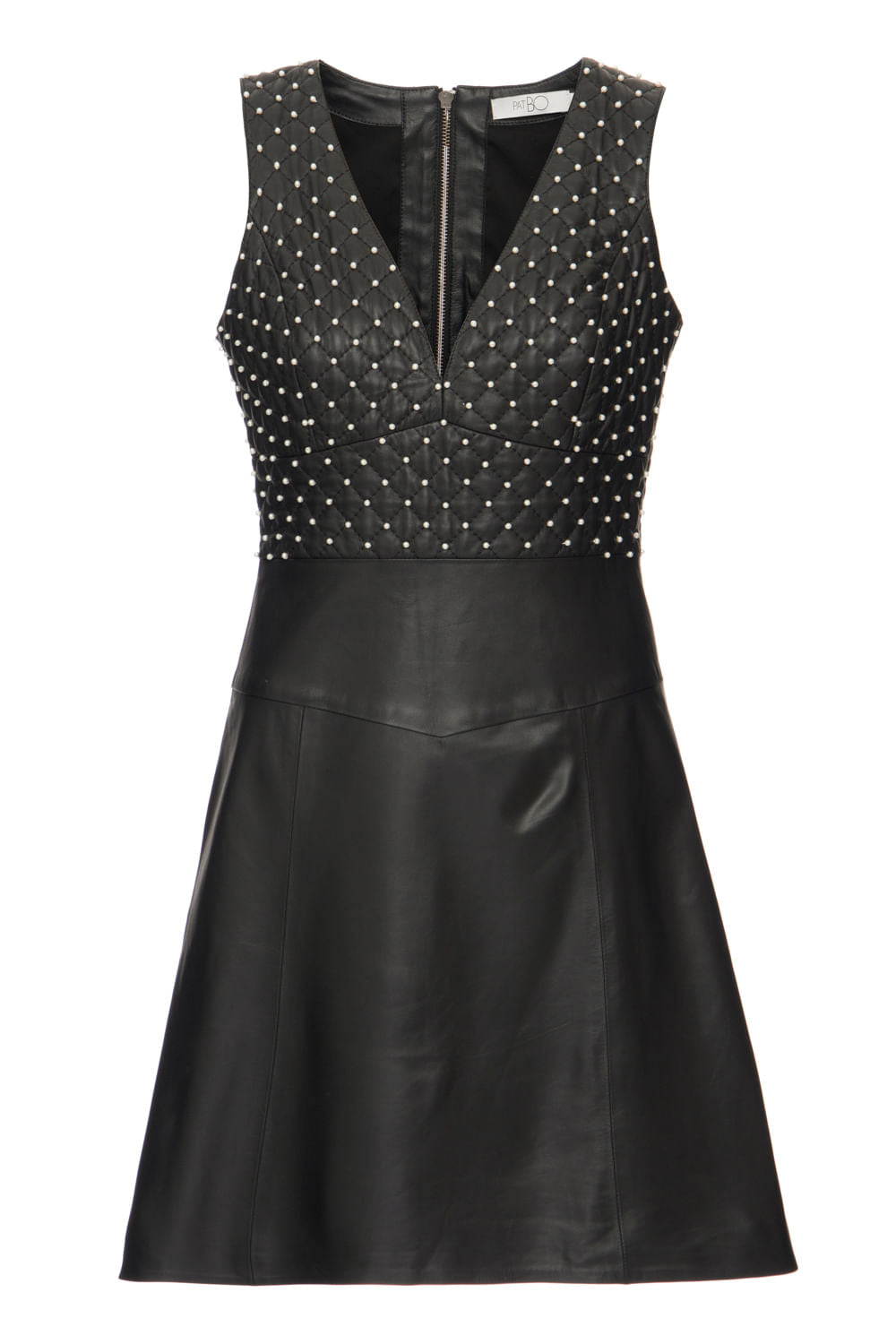 VESTIDO CURTO DE COURO PRETO