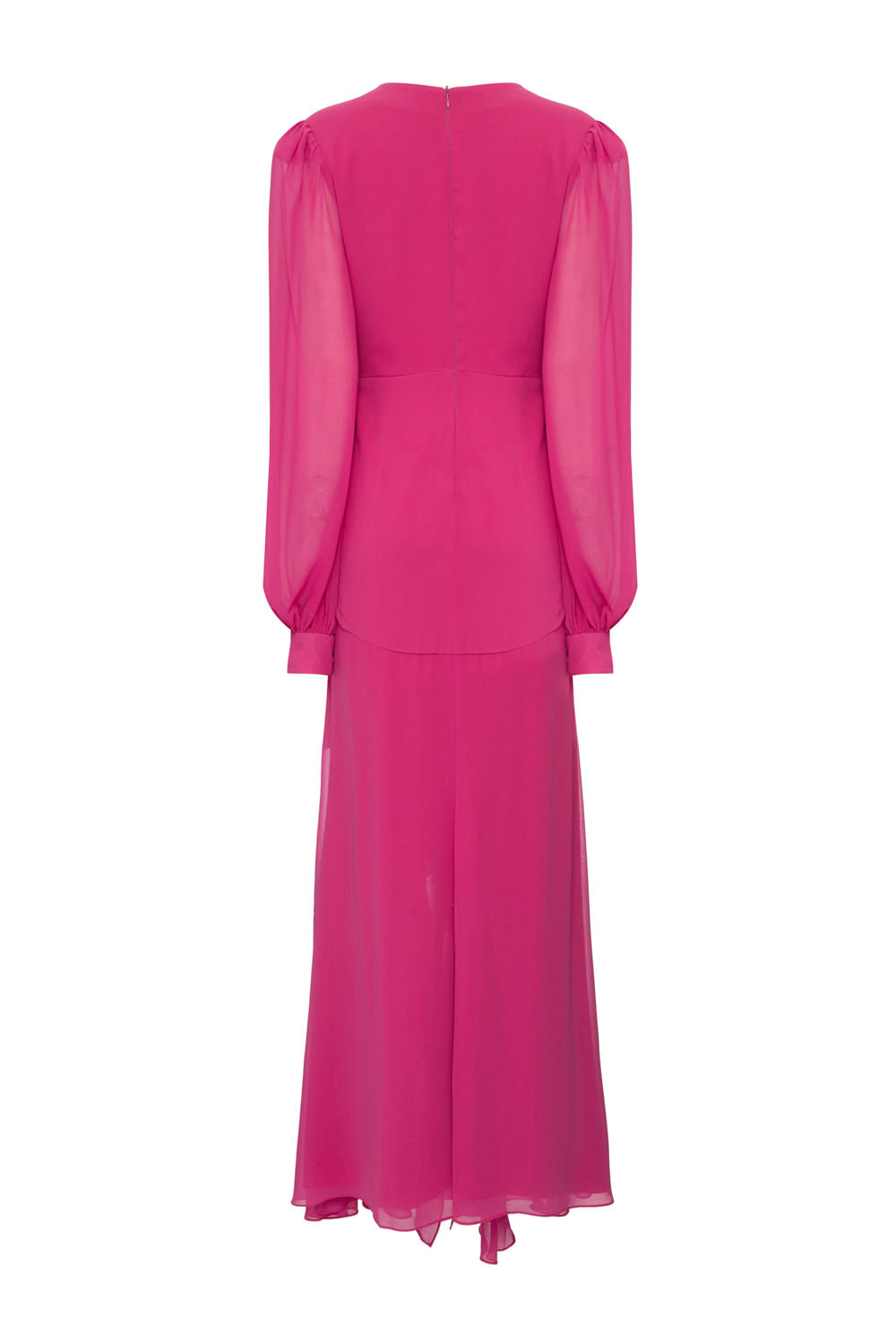 VESTIDO LONGO DRAPEADO OMBREIRAS PINK