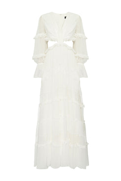 VESTIDO LONGO RENDA SILKY OFF WHITE