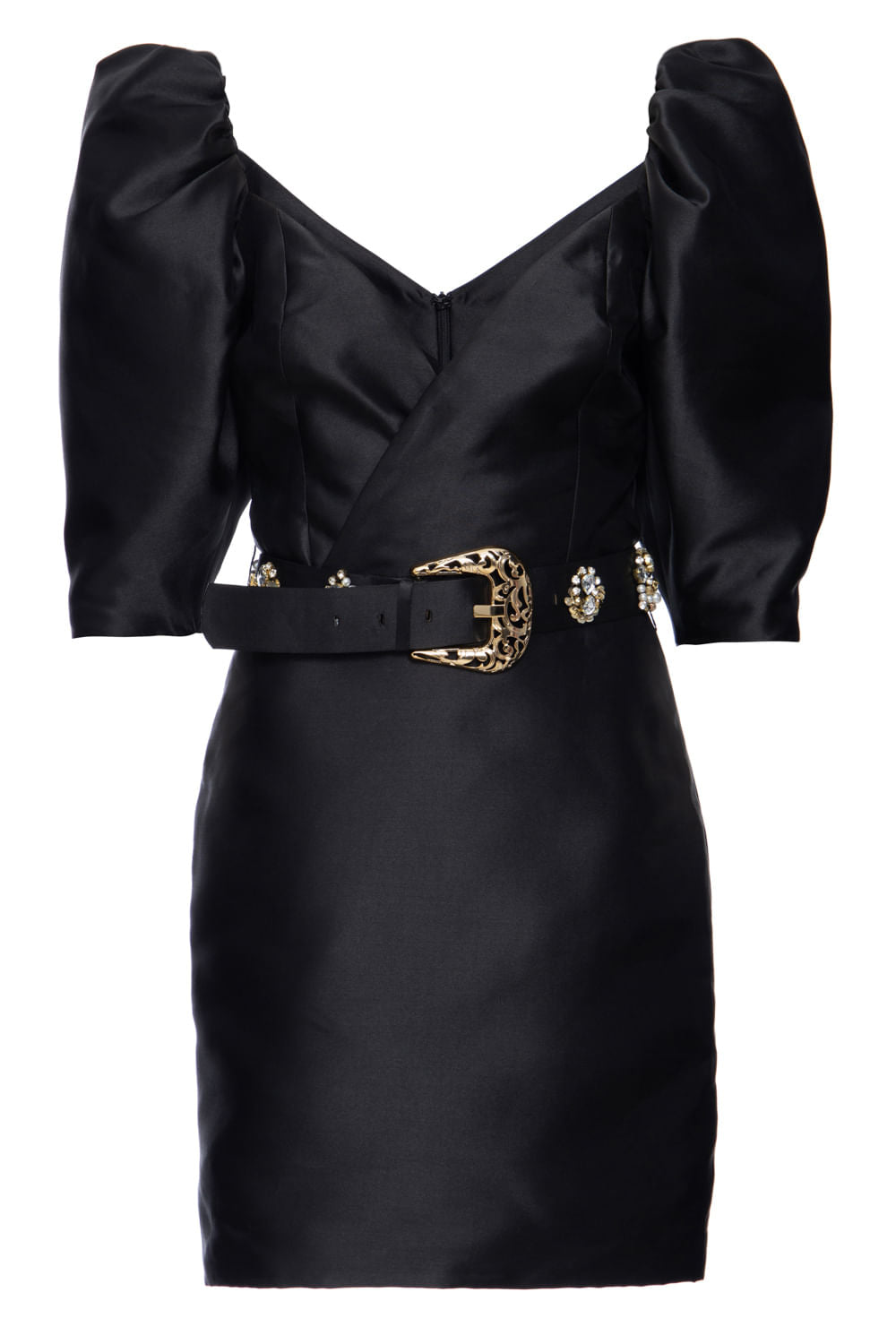 VESTIDO CURTO DECOTE TRANSPASSADO PRETO