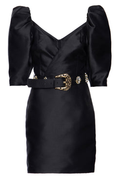 VESTIDO CURTO DECOTE TRANSPASSADO PRETO