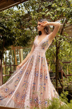 VESTIDO LONGO PATRICIA BONALDI INVERNO 20 ROSA