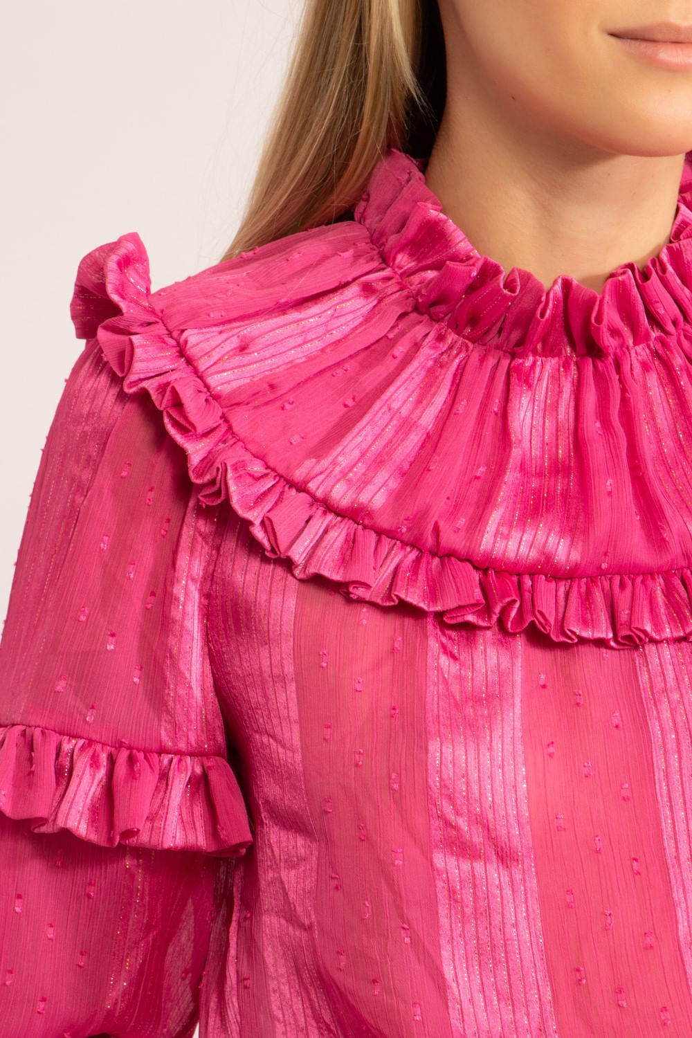 Camisa gola babado silk dots
pink