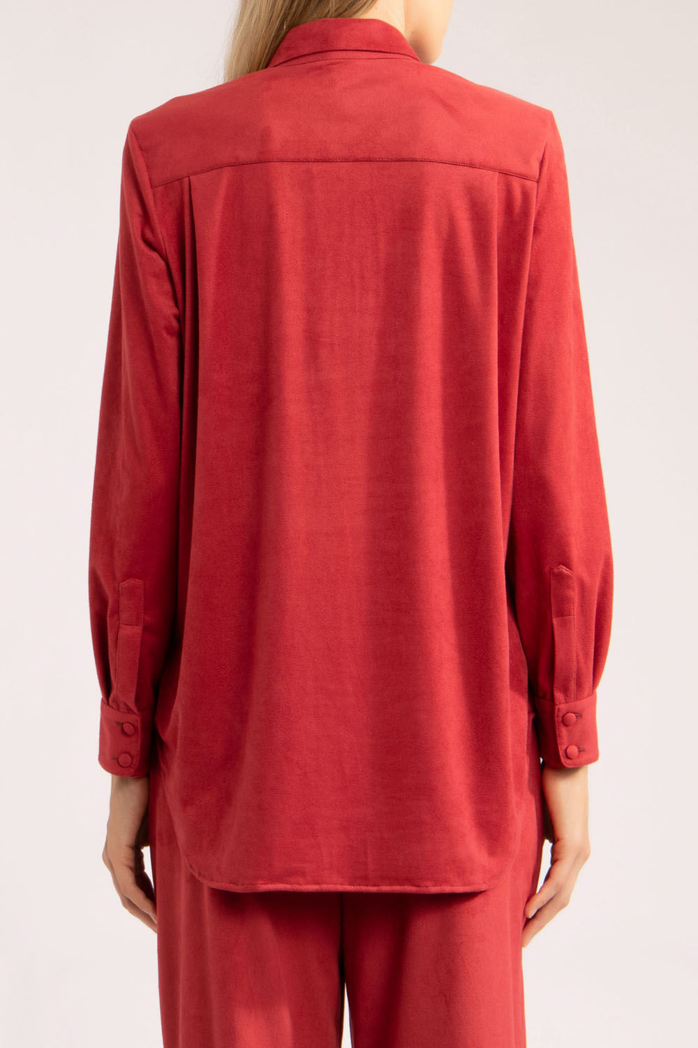 Camisa bordado vazado suede
vermelho