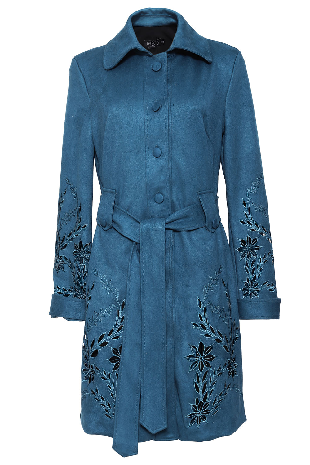 CASACO BORDADO VAZADO NOBU AZUL