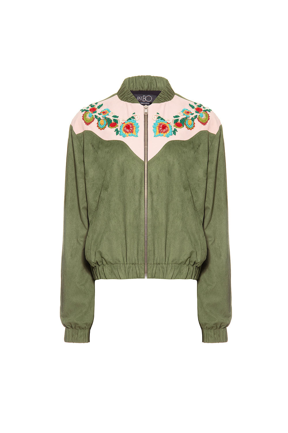 JAQUETA PALA BORDADA SUEDE
VERDE