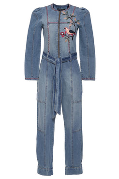 Macacão denim bordado
azul