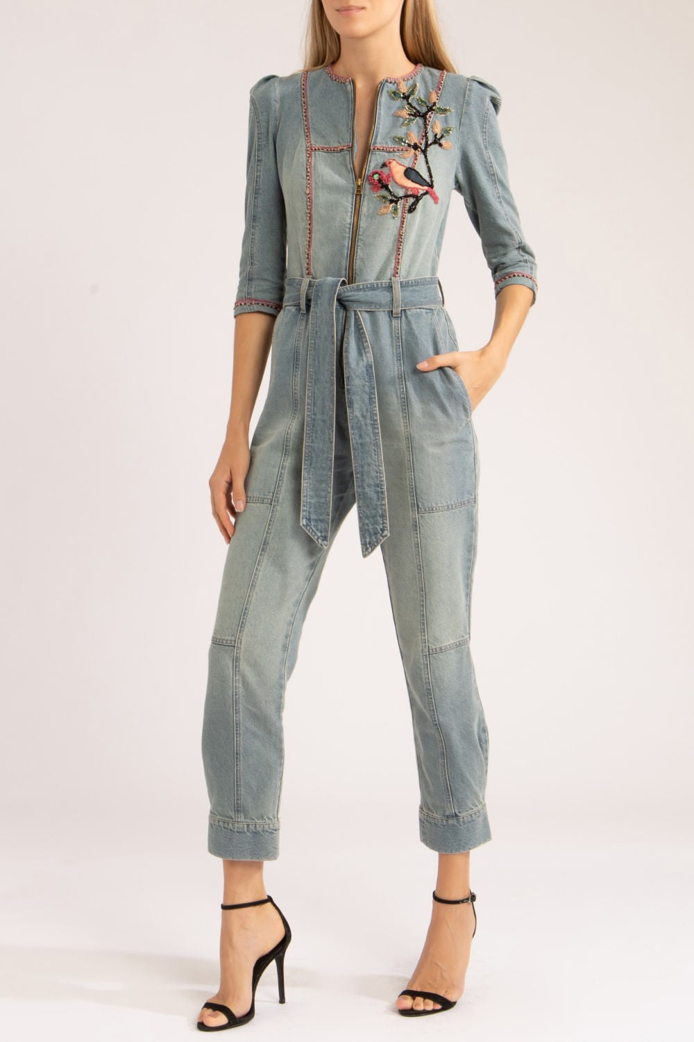 Macacão denim bordado
azul