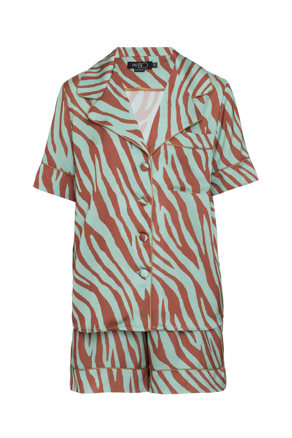 PIJAMA ZEBRA SKIN CURTO VERDE