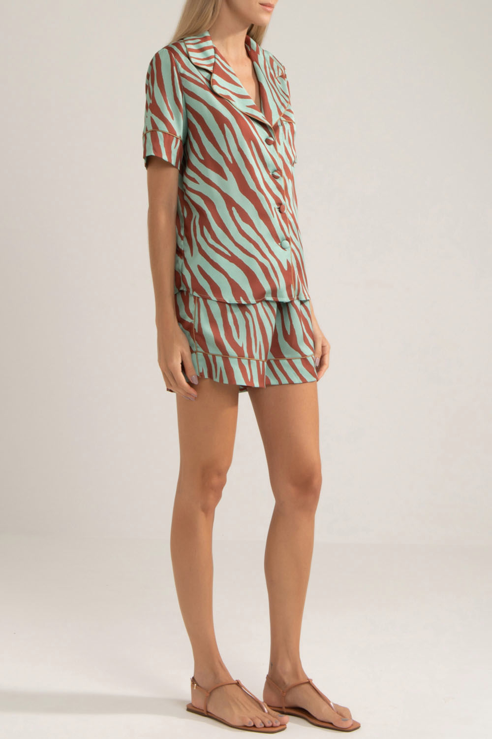 PIJAMA ZEBRA SKIN CURTO VERDE