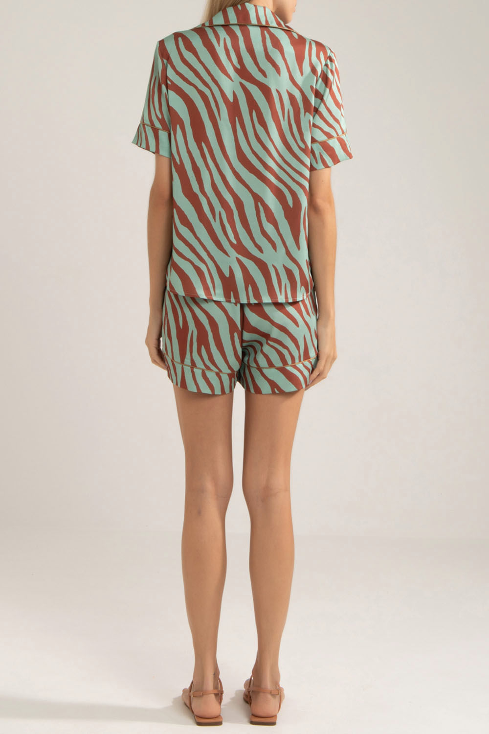 PIJAMA ZEBRA SKIN CURTO VERDE