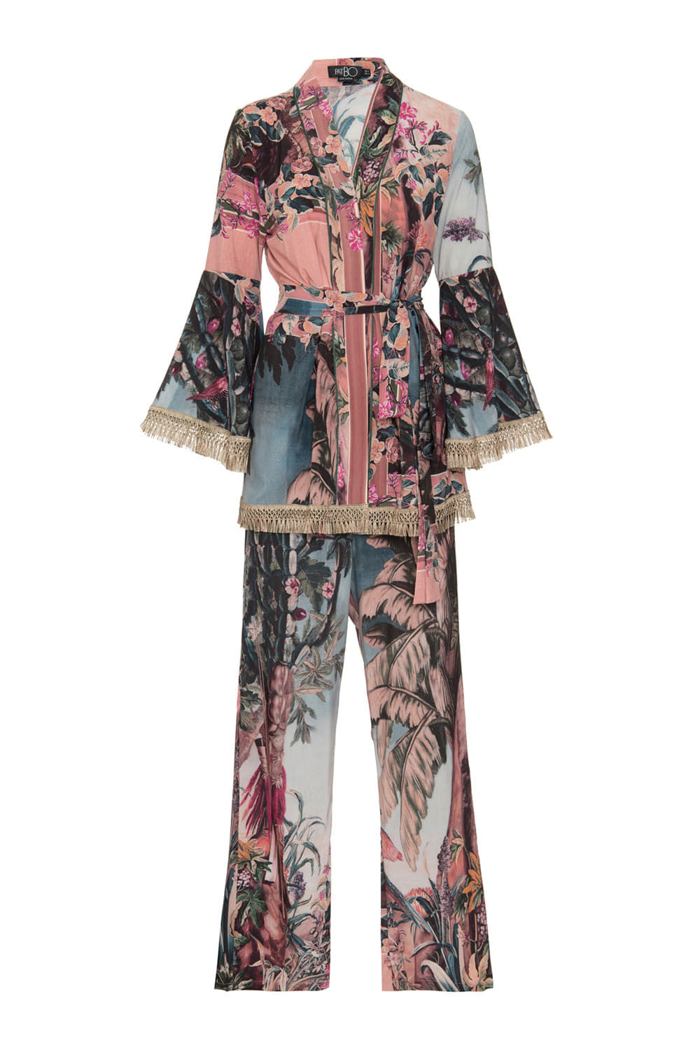 PIJAMA LONGO MANGA LONGA COM FRANJAS INVERNO 2021 ROSE