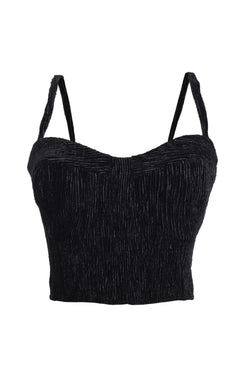 TOP ESTRUTURADO VELUDO PLISSADO
PRETO
