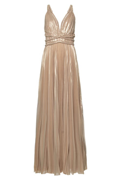 VESTIDO LONGO SILKY DOUBLE SHINE DOURADO