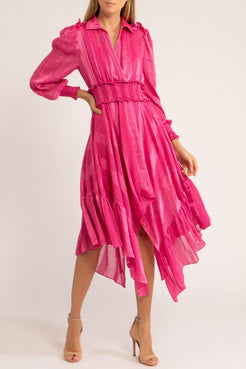 Vestido assimétrico silky dots
pink