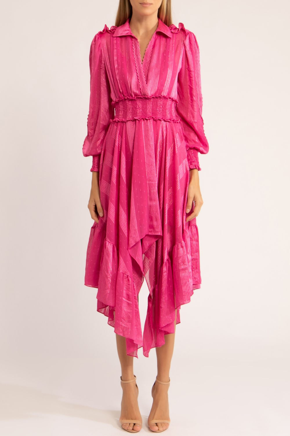 Vestido assimétrico silky dots
pink