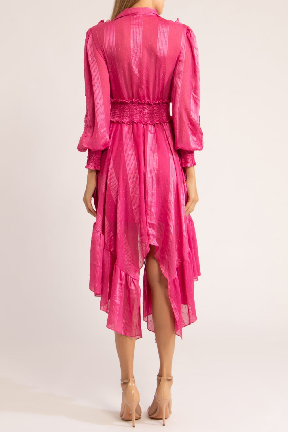 Vestido assimétrico silky dots
pink