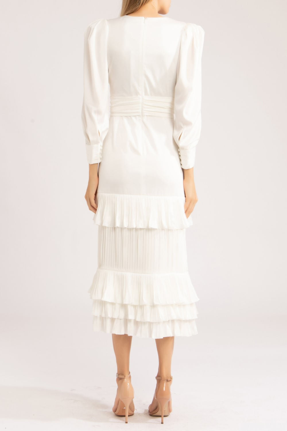 VESTIDO MÍDI CETIM SENSORIAL
OFF WHITE