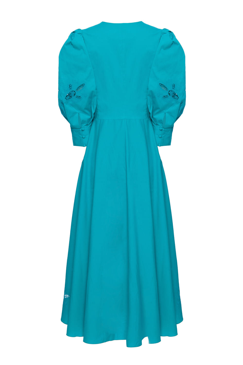 Vestido midi mangas tricoline span
verde