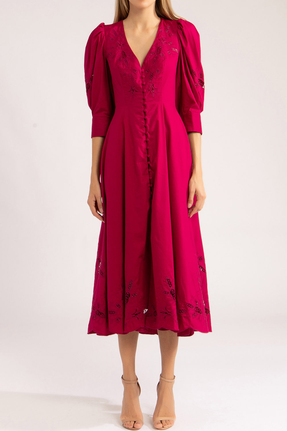 VESTIDO MIDI MANGAS TRICOLINE SPAN
VINHO