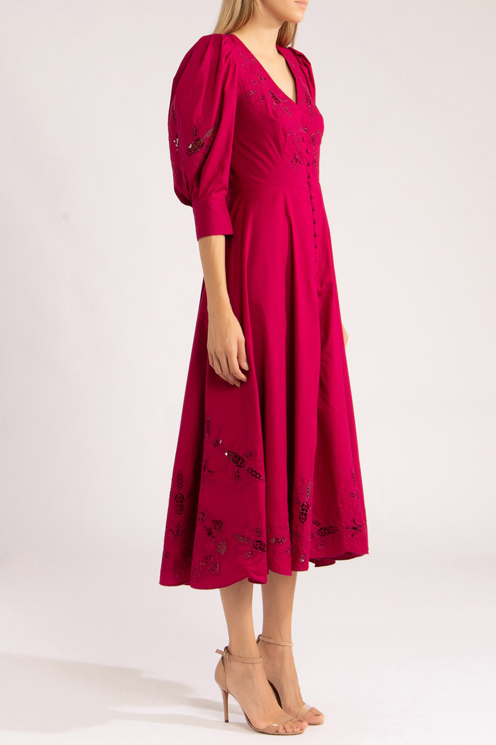 VESTIDO MIDI MANGAS TRICOLINE SPAN
VINHO