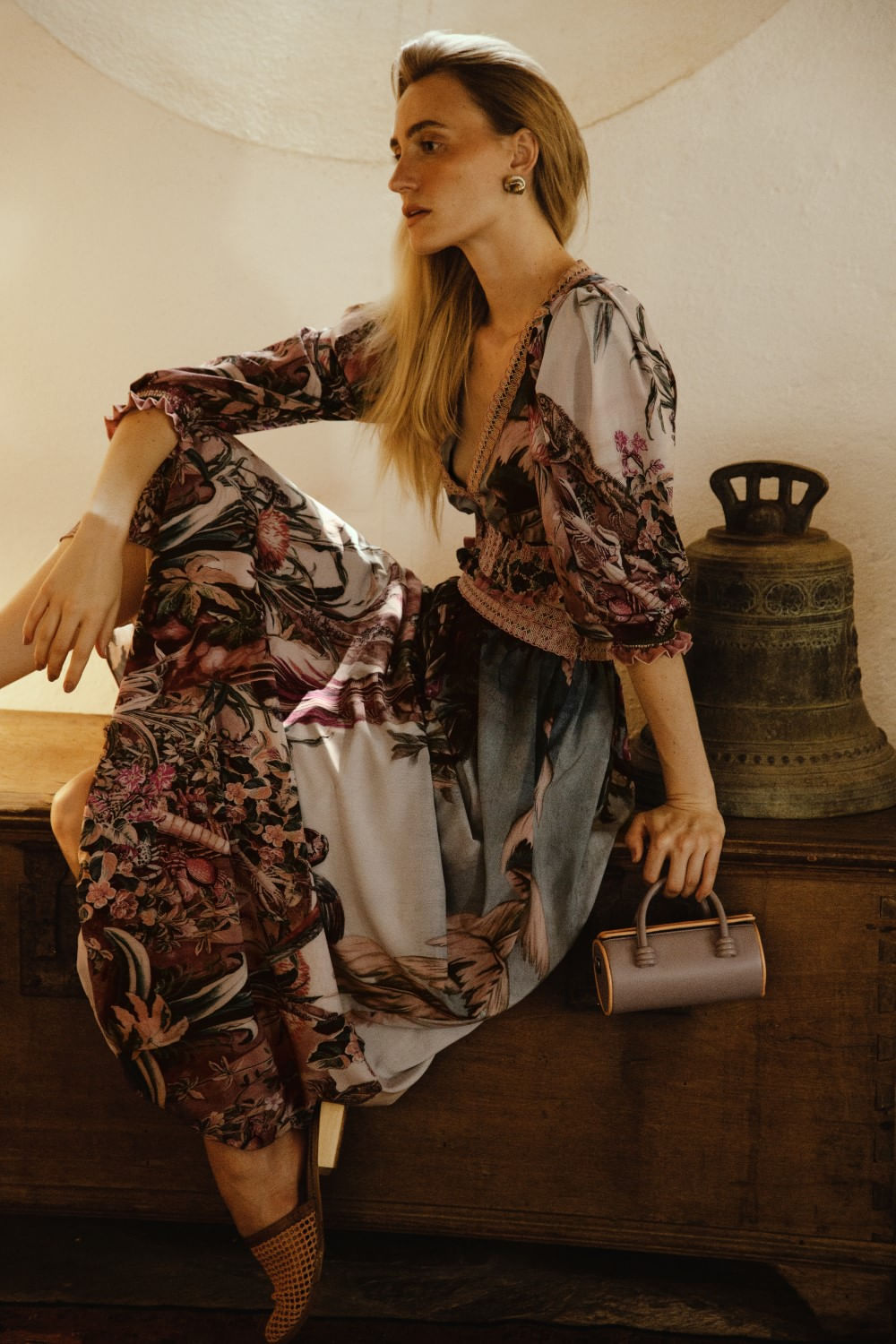 Saia longa vintage macaw
rosa
