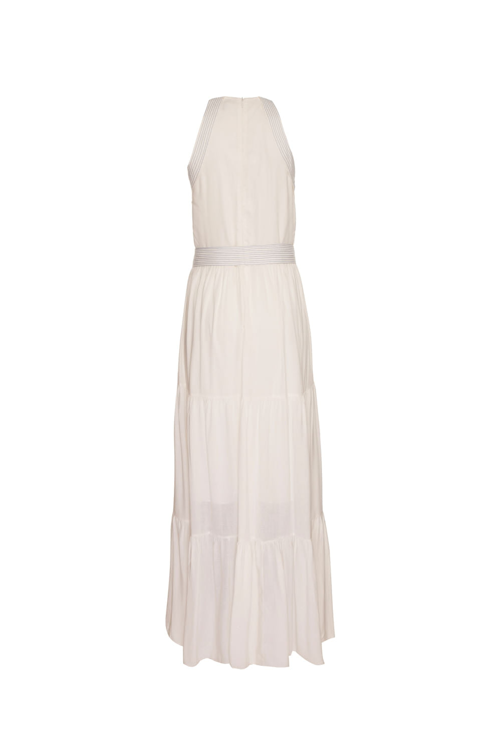 VESTIDO MÍDI PREGAS BICOLOR - AP03 OFF E AZUL