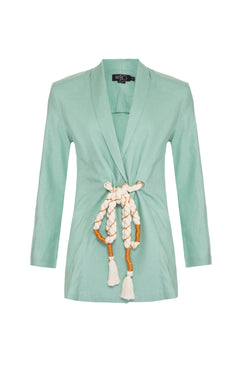 Blazer linho corda verde