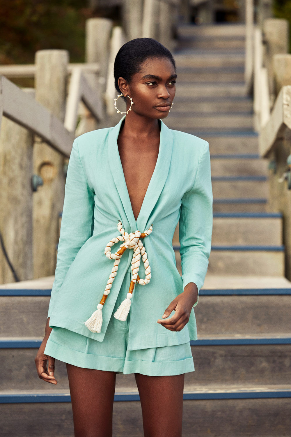 Blazer linho corda verde