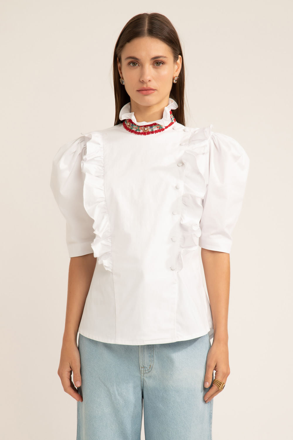 Camisa manga curta soft 60's branco