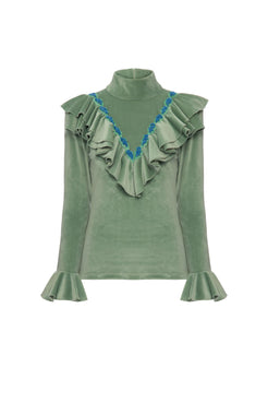 Blusa babado beauty sober verde
