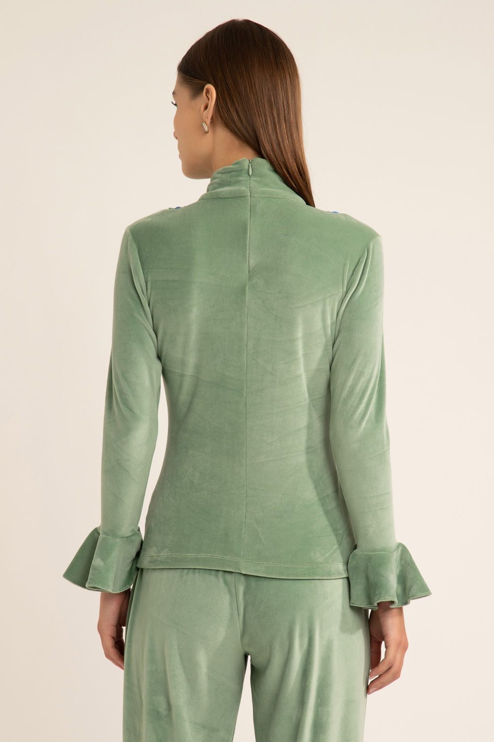 Blusa babado beauty sober verde