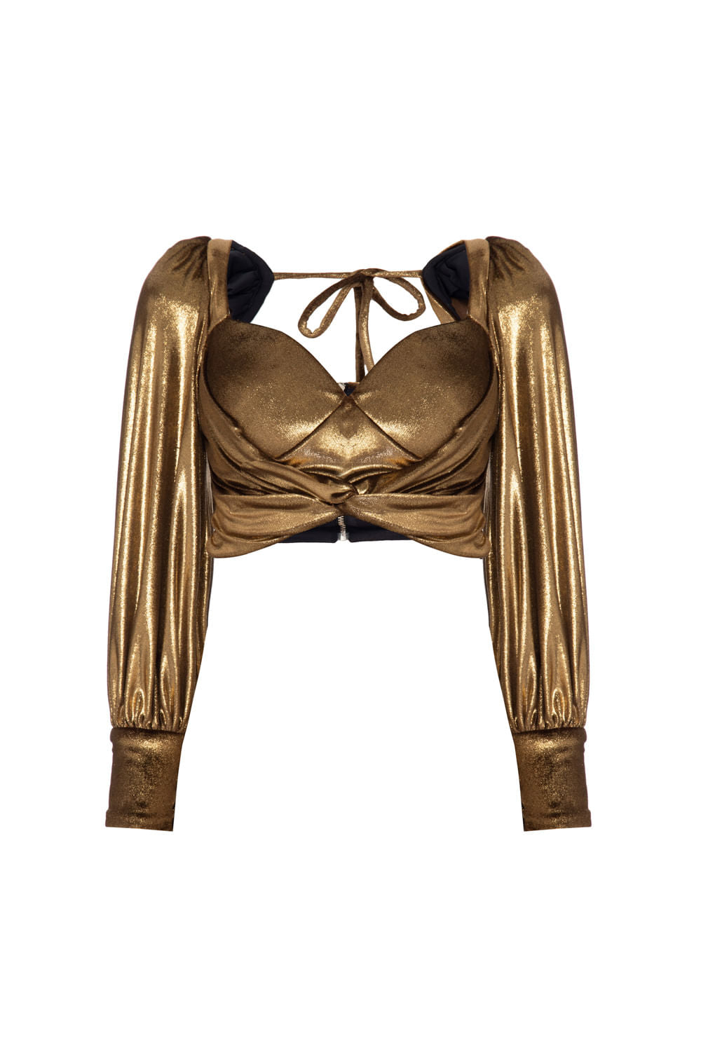 TOP CROPPED GOLD VELVET DOURADO