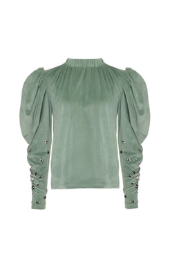 Blusa manga bufante beauty sober verde