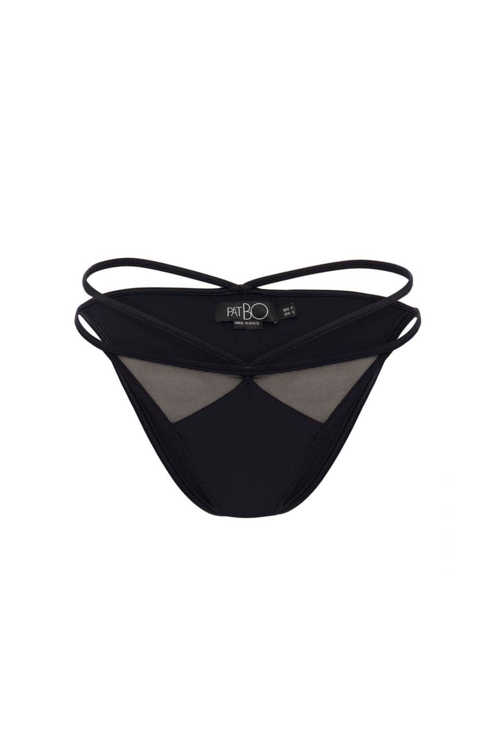 CALCINHA BIQUÍNI TULE LYCRA SNIP PRETO