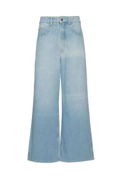 Calça pantalona upscale denim azul