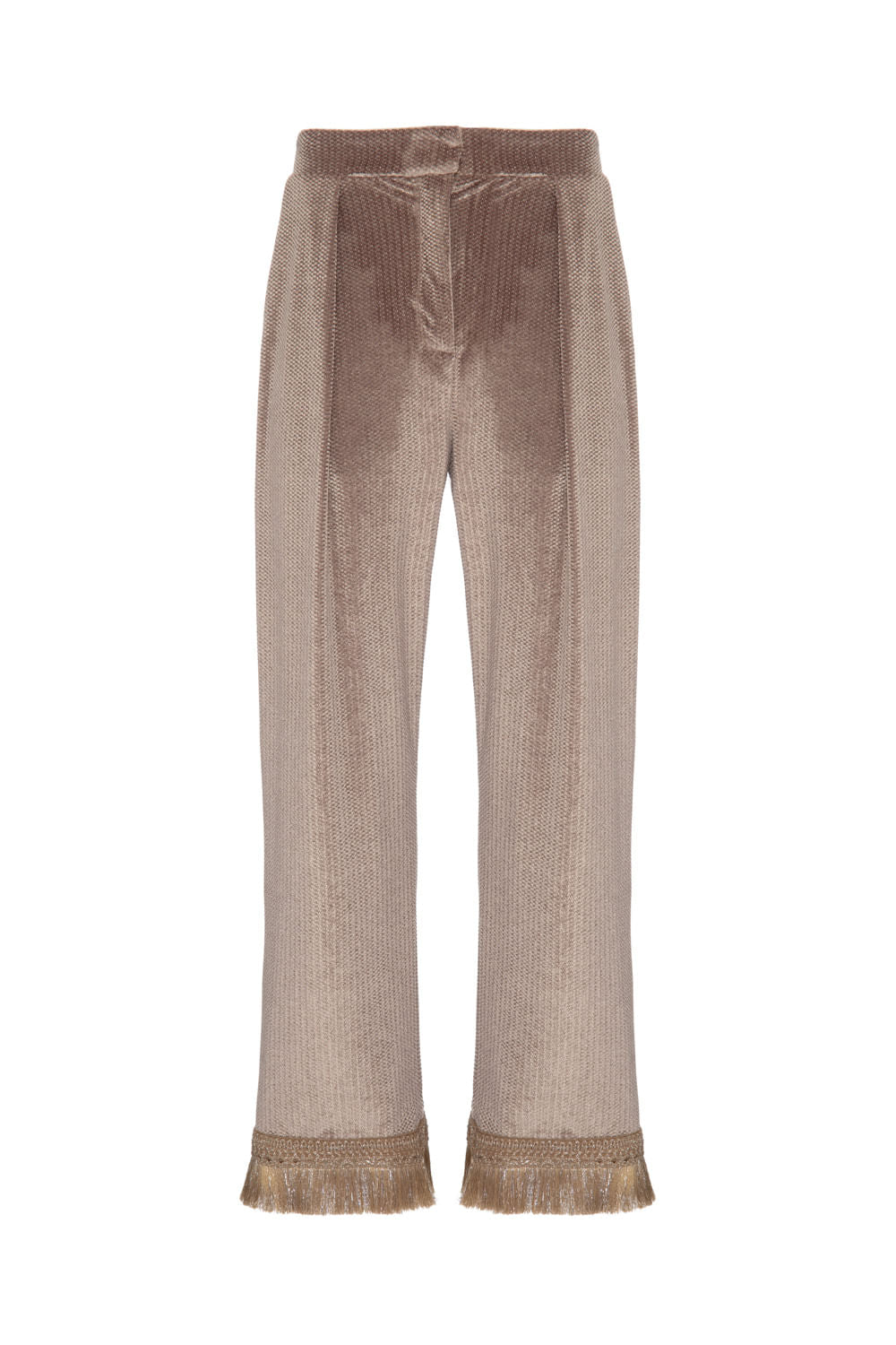 CALÇA FRANJAS VELUDO WOOF DOURADO